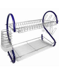 The Better Chef 2-Tier Chrome Plated Dish rack is made of rust resistant stainless steel with an attractive chrome finish. The silicone feet protectors will keep the rack steady so there will be no wiggles and wobbles bringing your plates crashing down. W
